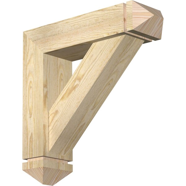 Ekena Millwork Traditional Arts and Crafts Rough Sawn Bracket w/ Offset Brace, Douglas Fir, 6"W x 22"D x 22"H BKT0604X22X22TRA03RDF - main